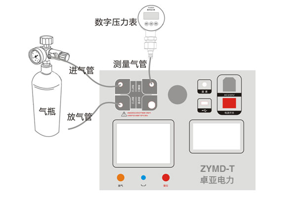 sf6气体密度继电器校验仪常温压力表校验接线方法